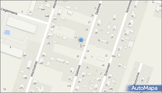 Ksawerów, Sadowa, 21, mapa Ksawerów