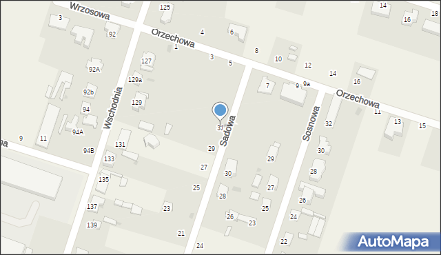 Ksawerów, Sadowa, 31, mapa Ksawerów