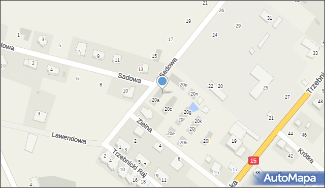 Księginice, Sadowa, 20b, mapa Księginice