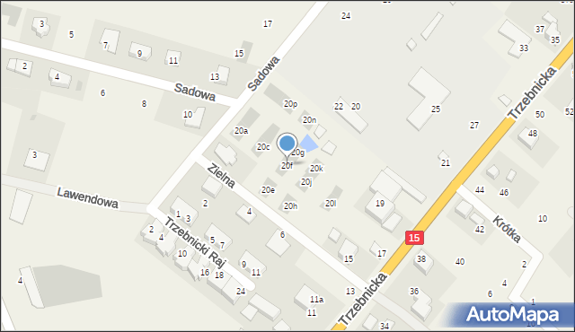 Księginice, Sadowa, 20f, mapa Księginice