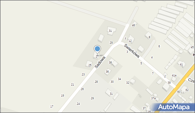 Księginice, Sadowa, 27, mapa Księginice