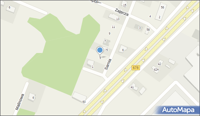 Księżyno, Sarnia, 3, mapa Księżyno