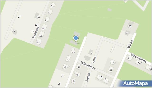 Księżyno, Sarnia, 45, mapa Księżyno