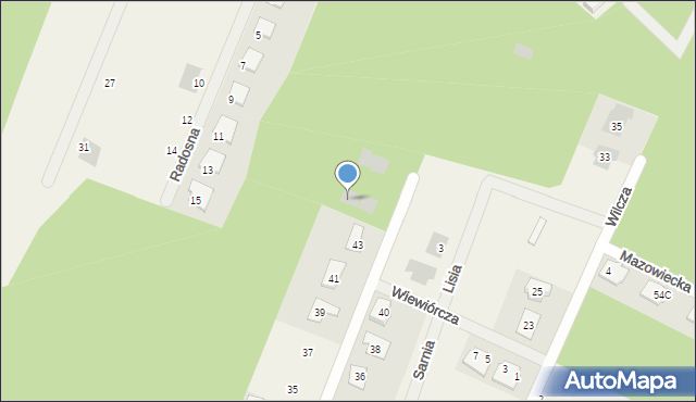 Księżyno, Sarnia, 45a, mapa Księżyno