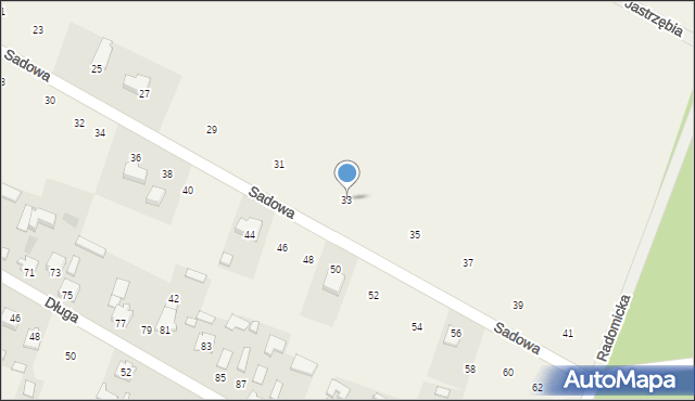 Łabędziów, Sadowa, 33, mapa Łabędziów