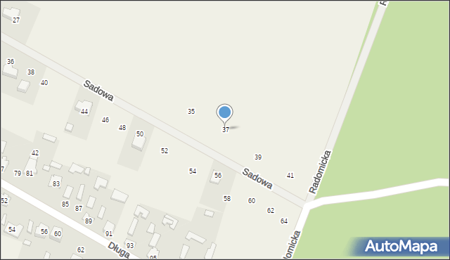Łabędziów, Sadowa, 37, mapa Łabędziów