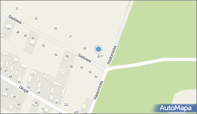 Łabędziów, Sadowa, 41, mapa Łabędziów
