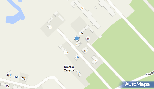 Łąki, Sasankowa, 24, mapa Łąki