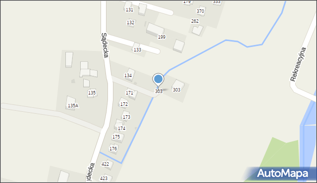 Łapanów, Sądecka, 303, mapa Łapanów