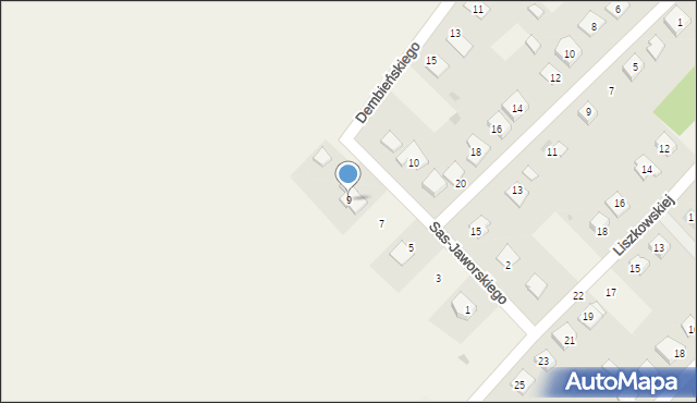 Laskowice, Sas-Jaworskiego Juliana, 9, mapa Laskowice