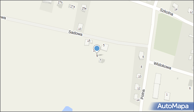 Łażany, Sadowa, 9, mapa Łażany