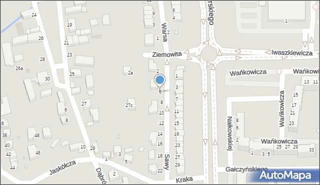 Legnica, Sawy, 6, mapa Legnicy