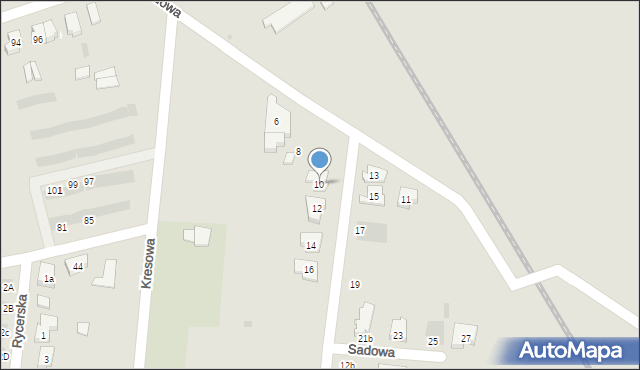 Leszno, Sadowa, 10, mapa Leszno