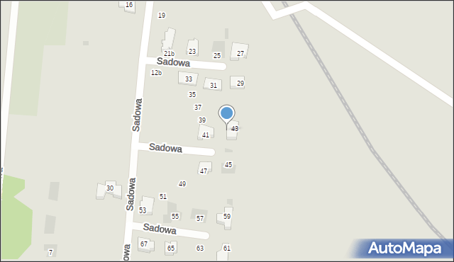 Leszno, Sadowa, 43b, mapa Leszno