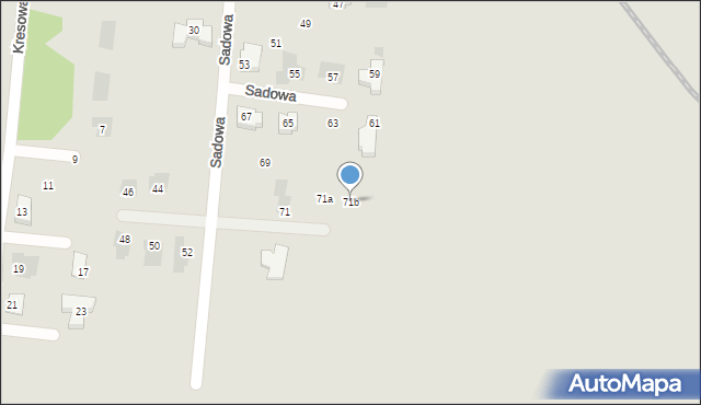 Leszno, Sadowa, 71b, mapa Leszno