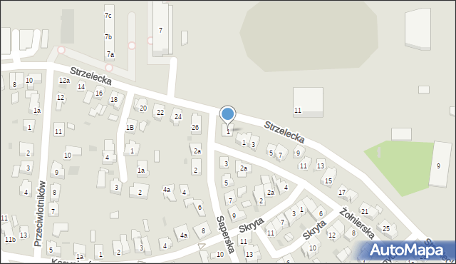 Leszno, Saperska, 1, mapa Leszno