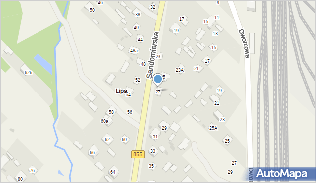 Lipa, Sandomierska, 27, mapa Lipa