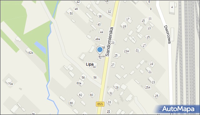 Lipa, Sandomierska, 52, mapa Lipa