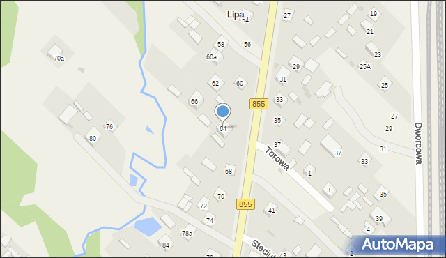 Lipa, Sandomierska, 64, mapa Lipa