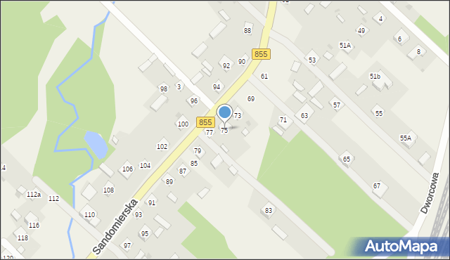 Lipa, Sandomierska, 75, mapa Lipa