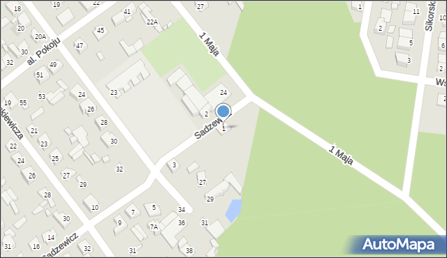 Łochów, Sadzewicz Marii, 1, mapa Łochów