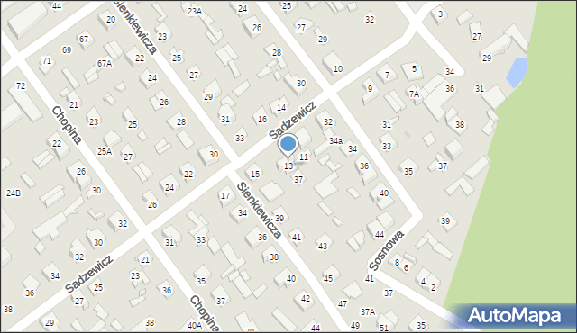 Łochów, Sadzewicz Marii, 13, mapa Łochów