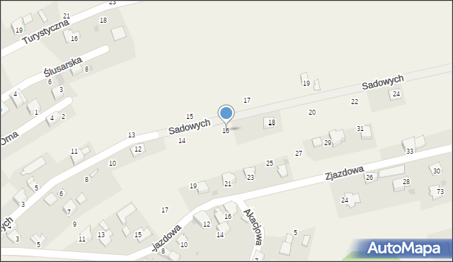 Łodygowice, Sadowych, 16, mapa Łodygowice