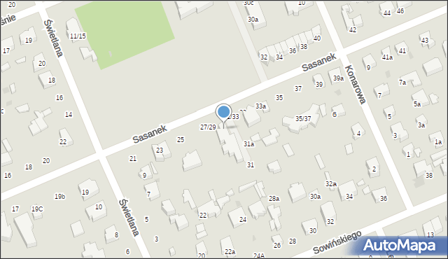 Łódź, Sasanek, 29, mapa Łodzi