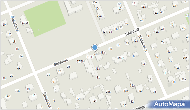 Łódź, Sasanek, 33, mapa Łodzi