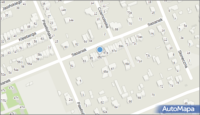 Łódź, Sasanek, 65c, mapa Łodzi