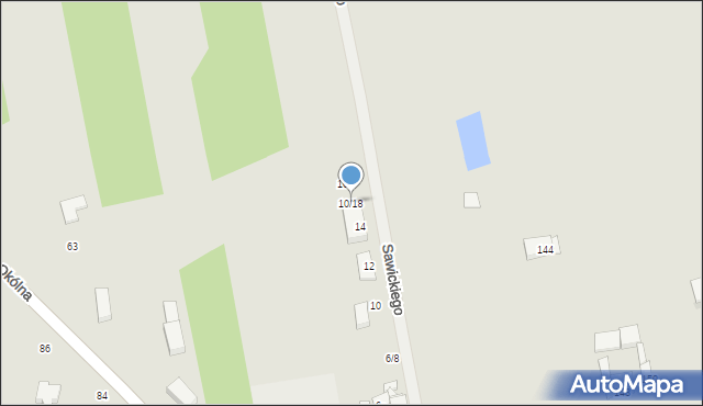 Łódź, Sawickiego Józefa, 10/18, mapa Łodzi