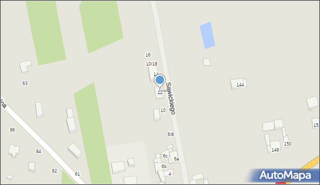 Łódź, Sawickiego Józefa, 12, mapa Łodzi