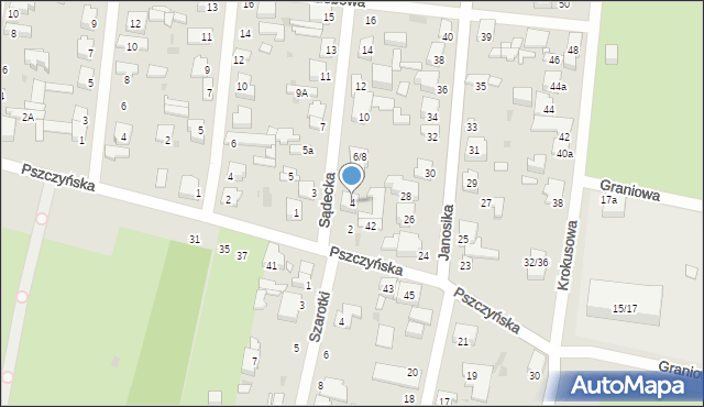 Łódź, Sądecka, 4, mapa Łodzi