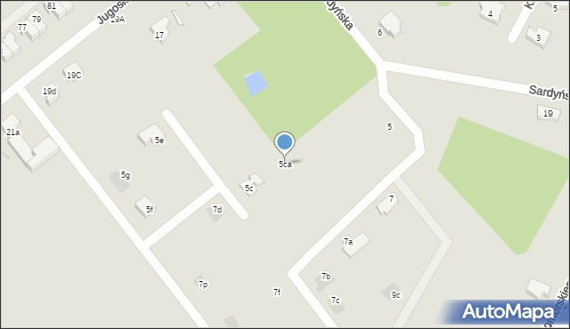 Łódź, Sardyńska, 5ca, mapa Łodzi