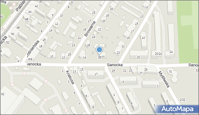 Łódź, Sanocka, 16, mapa Łodzi