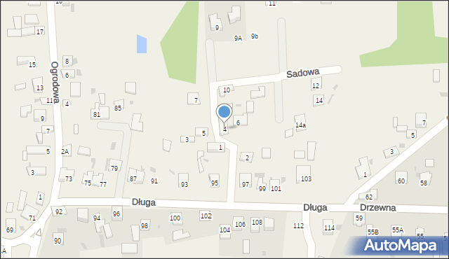 Łojki, Sadowa, 4, mapa Łojki