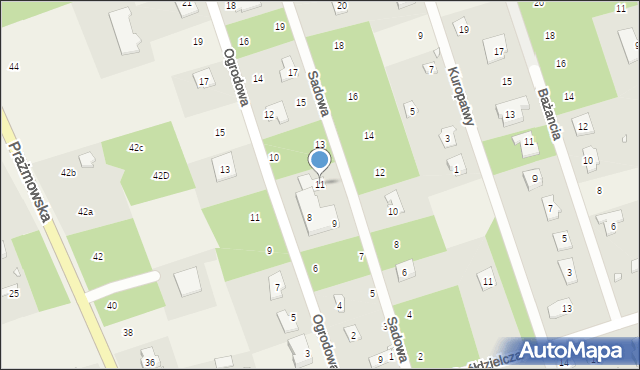 Łoś, Sadowa, 11, mapa Łoś