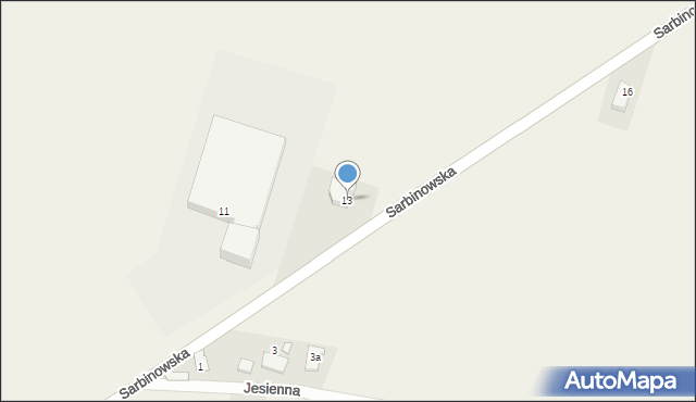 Łowęcin, Sarbinowska, 13, mapa Łowęcin