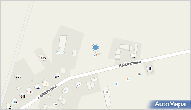 Łowęcin, Sarbinowska, 23, mapa Łowęcin