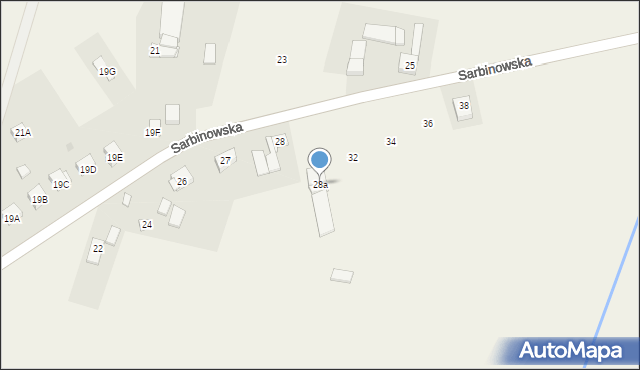 Łowęcin, Sarbinowska, 28a, mapa Łowęcin