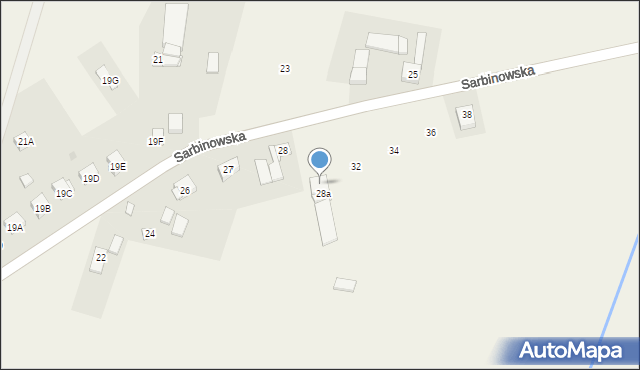 Łowęcin, Sarbinowska, 30, mapa Łowęcin