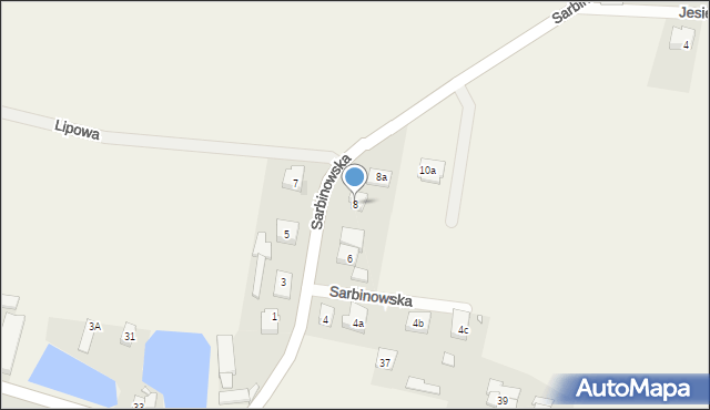 Łowęcin, Sarbinowska, 8, mapa Łowęcin