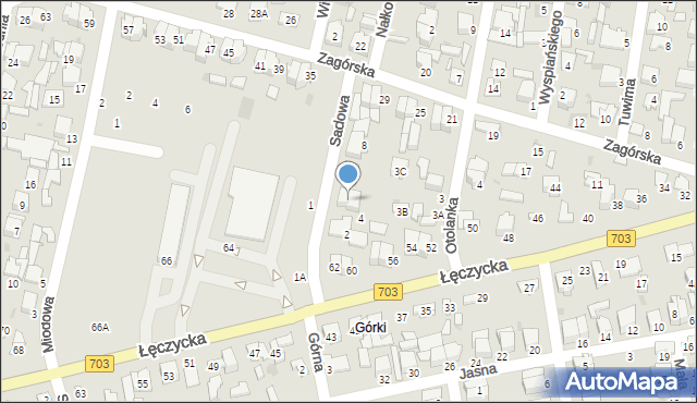 Łowicz, Sadowa, 4a, mapa Łowicza