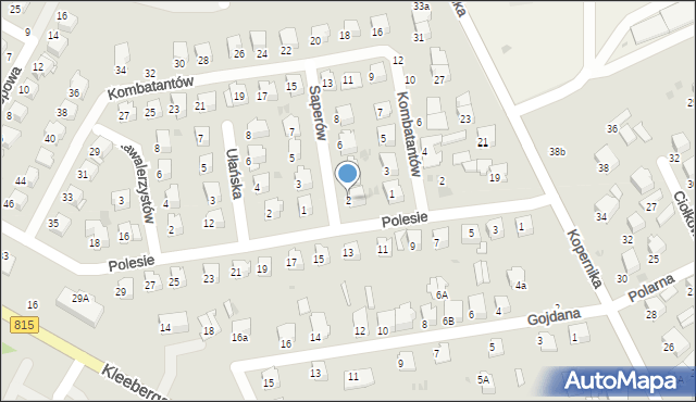 Lubartów, Saperów, 2, mapa Lubartów