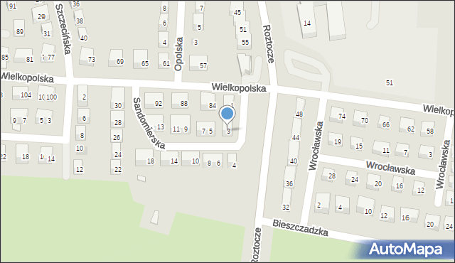 Lublin, Sandomierska, 3, mapa Lublina