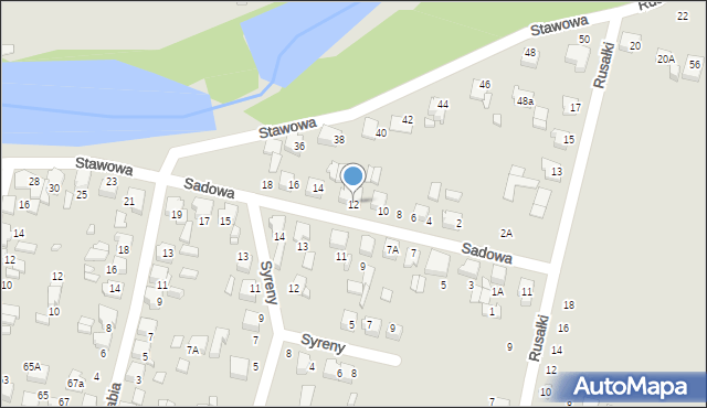 Lubliniec, Sadowa, 12, mapa Lubliniec