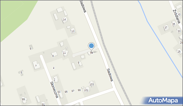 Łuczyce, Sadowa, 9a, mapa Łuczyce