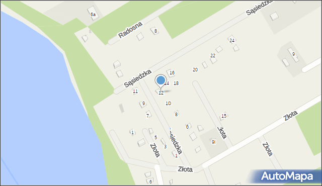 Ługowiska, Sąsiedzka, 12, mapa Ługowiska