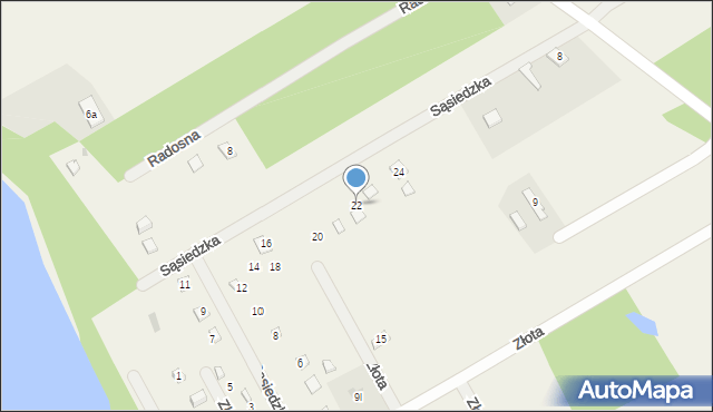 Ługowiska, Sąsiedzka, 22, mapa Ługowiska