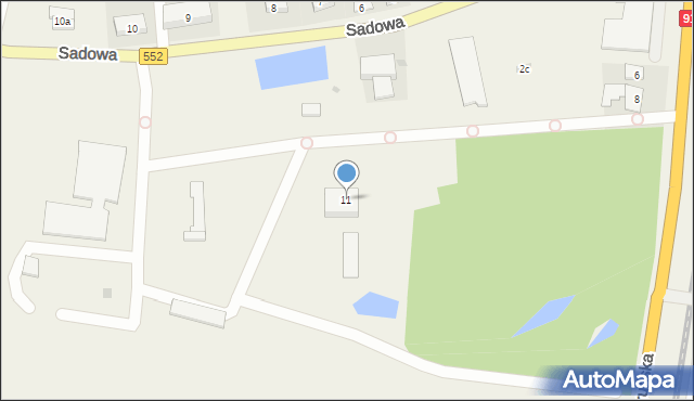 Łysomice, Sadowa, 11, mapa Łysomice
